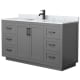A thumbnail of the Wyndham Collection WCF2929-60S-NAT-MXX Dark Gray / White Carrara Marble Top / Matte Black Hardware