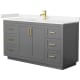 A thumbnail of the Wyndham Collection WCF2929-60S-VCA-MXX Dark Gray / Carrara Cultured Marble Top / Brushed Gold Hardware