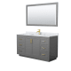 A thumbnail of the Wyndham Collection WCF2929-60S-NAT-M58 Dark Gray / White Carrara Marble Top / Brushed Gold Hardware