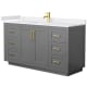 A thumbnail of the Wyndham Collection WCF2929-60S-VCA-MXX Dark Gray / White Cultured Marble Top / Brushed Gold Hardware