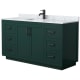 A thumbnail of the Wyndham Collection WCF2929-60S-NAT-MXX Green / White Carrara Marble Top / Matte Black Hardware