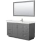 A thumbnail of the Wyndham Collection WCF292960S-QTZ-UNSM58 Dark Gray / White Quartz Top / Brushed Nickel Hardware