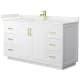 A thumbnail of the Wyndham Collection WCF292960S-QTZ-UNSMXX White / White Quartz Top / Brushed Gold Hardware