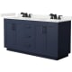 A thumbnail of the Wyndham Collection WCF292966D-QTZ-US3MXX Dark Blue / White Quartz Top / Matte Black Hardware