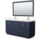 A thumbnail of the Wyndham Collection WCF292966D-QTZ-UNSM58 Dark Blue / Giotto Quartz Top / Brushed Gold Hardware