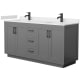 A thumbnail of the Wyndham Collection WCF2929-66D-VCA-MXX Dark Gray / Carrara Cultured Marble Top / Matte Black Hardware