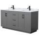 A thumbnail of the Wyndham Collection WCF2929-66D-NAT-MXX Dark Gray / White Carrara Marble Top / Matte Black Hardware