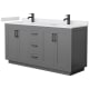 A thumbnail of the Wyndham Collection WCF2929-66D-VCA-MXX Dark Gray / White Cultured Marble Top / Matte Black Hardware