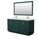 A thumbnail of the Wyndham Collection WCF2929-66D-NAT-M58 Green / White Carrara Marble Top / Brushed Gold Hardware