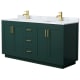 A thumbnail of the Wyndham Collection WCF2929-66D-NAT-MXX Green / White Carrara Marble Top / Brushed Gold Hardware
