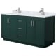 A thumbnail of the Wyndham Collection WCF2929-66D-NAT-MXX Green / White Carrara Marble Top / Brushed Nickel Hardware