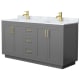 A thumbnail of the Wyndham Collection WCF2929-66D-NAT-MXX Dark Gray / White Carrara Marble Top / Brushed Gold Hardware