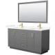A thumbnail of the Wyndham Collection WCF292966D-QTZ-UNSM58 Dark Gray / Giotto Quartz Top / Brushed Gold Hardware