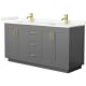 A thumbnail of the Wyndham Collection WCF292966D-QTZ-UNSMXX Dark Gray / Giotto Quartz Top / Brushed Gold Hardware