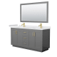 A thumbnail of the Wyndham Collection WCF2929-66D-VCA-M58 Dark Gray / White Cultured Marble Top / Brushed Gold Hardware
