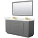 A thumbnail of the Wyndham Collection WCF292966D-QTZ-US3M58 Dark Gray / White Quartz Top / Brushed Gold Hardware