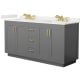 A thumbnail of the Wyndham Collection WCF292966D-QTZ-US3MXX Dark Gray / White Quartz Top / Brushed Gold Hardware