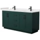 A thumbnail of the Wyndham Collection WCF2929-66D-VCA-MXX Green / Carrara Cultured Marble Top / Matte Black Hardware