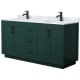 A thumbnail of the Wyndham Collection WCF2929-66D-NAT-MXX Green / White Carrara Marble Top / Matte Black Hardware