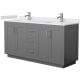 A thumbnail of the Wyndham Collection WCF2929-66D-VCA-MXX Dark Gray / White Cultured Marble Top / Brushed Nickel Hardware