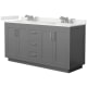 A thumbnail of the Wyndham Collection WCF292966D-QTZ-US3MXX Dark Gray / White Quartz Top / Brushed Nickel Hardware