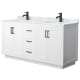 A thumbnail of the Wyndham Collection WCF2929-66D-NAT-MXX White / White Carrara Marble Top / Matte Black Hardware