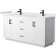 A thumbnail of the Wyndham Collection WCF2929-66D-VCA-MXX White / White Cultured Marble Top / Matte Black Hardware