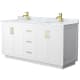 A thumbnail of the Wyndham Collection WCF2929-66D-NAT-MXX White / White Carrara Marble Top / Brushed Gold Hardware