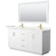 A thumbnail of the Wyndham Collection WCF292966D-QTZ-UNSM58 White / White Quartz Top / Brushed Gold Hardware