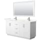 A thumbnail of the Wyndham Collection WCF292966D-QTZ-UNSM58 White / Giotto Quartz Top / Brushed Nickel Hardware