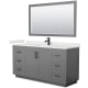 A thumbnail of the Wyndham Collection WCF292966S-QTZ-UNSM58 Dark Gray / White Quartz Top / Matte Black Hardware