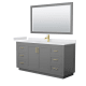 A thumbnail of the Wyndham Collection WCF2929-66S-VCA-M58 Dark Gray / White Cultured Marble Top / Brushed Gold Hardware