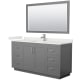 A thumbnail of the Wyndham Collection WCF292966S-QTZ-UNSM58 Dark Gray / White Quartz Top / Brushed Nickel Hardware