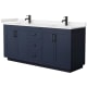 A thumbnail of the Wyndham Collection WCF2929-72D-VCA-MXX Dark Blue / Carrara Cultured Marble Top / Matte Black Hardware