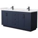 A thumbnail of the Wyndham Collection WCF2929-72D-VCA-MXX Dark Blue / White Cultured Marble Top / Matte Black Hardware