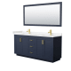 A thumbnail of the Wyndham Collection WCF2929-72D-VCA-M70 Dark Blue / Carrara Cultured Marble Top / Brushed Gold Hardware