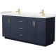 A thumbnail of the Wyndham Collection WCF2929-72D-VCA-MXX Dark Blue / Carrara Cultured Marble Top / Brushed Gold Hardware
