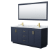 A thumbnail of the Wyndham Collection WCF2929-72D-NAT-M70 Dark Blue / White Carrara Marble Top / Brushed Gold Hardware
