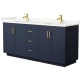 A thumbnail of the Wyndham Collection WCF292972D-QTZ-UNSMXX Dark Blue / Giotto Quartz Top / Brushed Gold Hardware