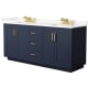 A thumbnail of the Wyndham Collection WCF292972D-QTZ-US3MXX Dark Blue / Giotto Quartz Top / Brushed Gold Hardware
