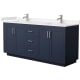 A thumbnail of the Wyndham Collection WCF2929-72D-VCA-MXX Dark Blue / Carrara Cultured Marble Top / Brushed Nickel Hardware