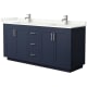 A thumbnail of the Wyndham Collection WCF292972D-QTZ-UNSMXX Dark Blue / Giotto Quartz Top / Brushed Nickel Hardware