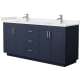 A thumbnail of the Wyndham Collection WCF2929-72D-VCA-MXX Dark Blue / White Cultured Marble Top / Brushed Nickel Hardware