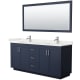 A thumbnail of the Wyndham Collection WCF292972D-QTZ-UNSM70 Dark Blue / White Quartz Top / Brushed Nickel Hardware