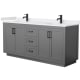 A thumbnail of the Wyndham Collection WCF2929-72D-VCA-MXX Dark Gray / White Cultured Marble Top / Matte Black Hardware