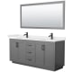 A thumbnail of the Wyndham Collection WCF292972D-QTZ-UNSM70 Dark Gray / White Quartz Top / Matte Black Hardware