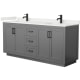 A thumbnail of the Wyndham Collection WCF292972D-QTZ-UNSMXX Dark Gray / White Quartz Top / Matte Black Hardware