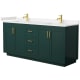 A thumbnail of the Wyndham Collection WCF2929-72D-VCA-MXX Green / Carrara Cultured Marble Top / Brushed Gold Hardware