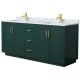 A thumbnail of the Wyndham Collection WCF2929-72D-NAT-MXX Green / White Carrara Marble Top / Brushed Gold Hardware