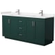 A thumbnail of the Wyndham Collection WCF2929-72D-VCA-MXX Green / Carrara Cultured Marble Top / Brushed Nickel Hardware